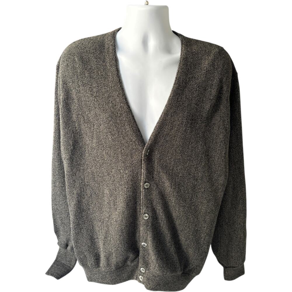Cypress Links M Preppy Cardigan Gray Button Front 90s USA Made